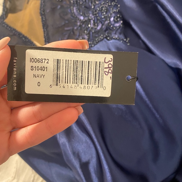 Faviana Sheer Blue Prom Dress - Picture 14 of 14